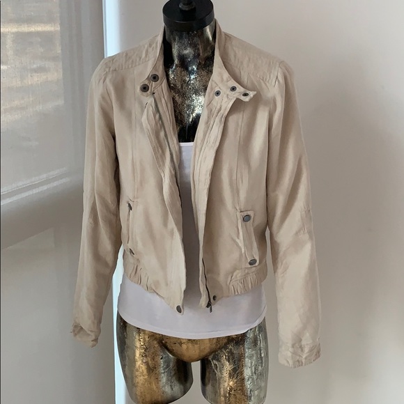 mine Jackets & Blazers - Boutique Brand Vegan Suede Cream Bomber Jacket